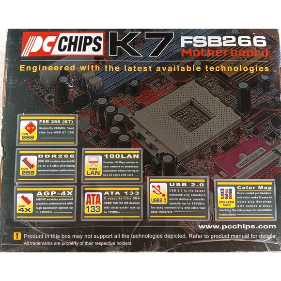 PC Chips M811 Socket A 462 Via 266A/8235 AMD Motherboard - Picture 3 of 6